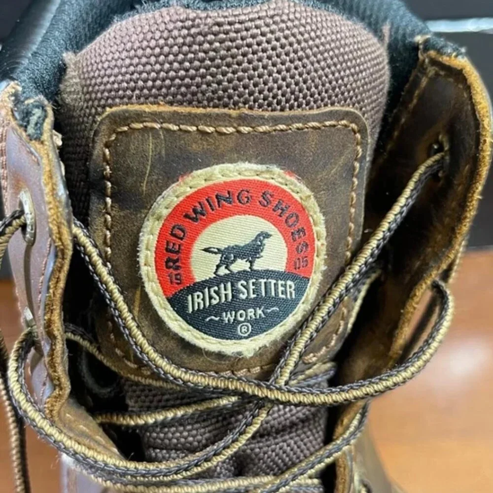Red Wing Irish Setter 83614 Waterproof Brown Nubuck Safety Work Boots Men's 11 D